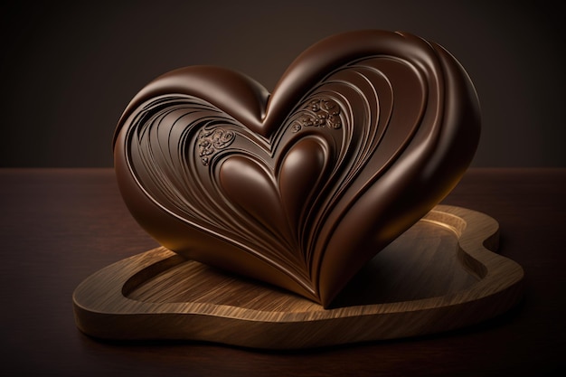 corazón de chocolate, artesanía de chocolate