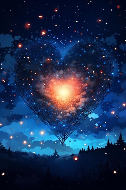 corazón del cielo nocturno