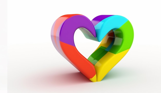 Foto un corazón con los colores del arcoíris en el centro.