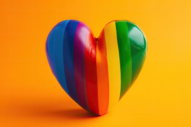 Un corazón con los colores del arcoíris