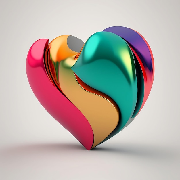 Un corazón colorido con la palabra amor en él