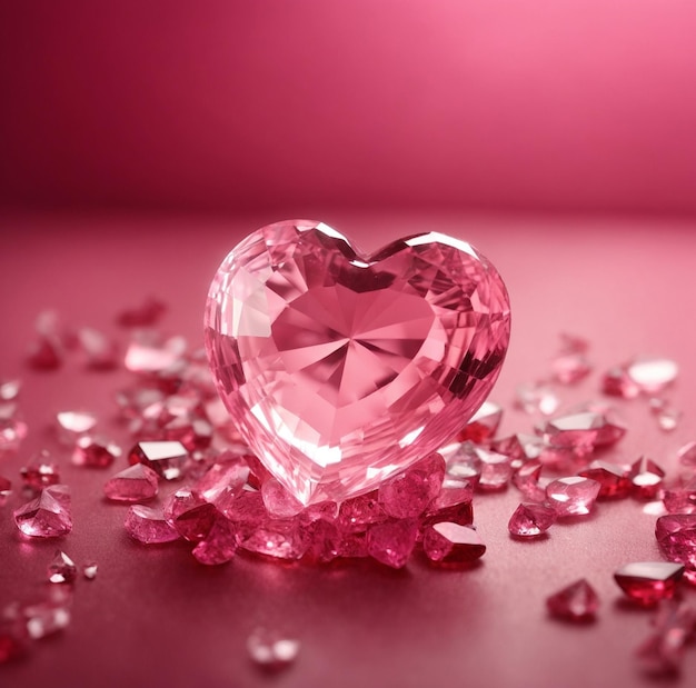 El corazón de cristal rosado