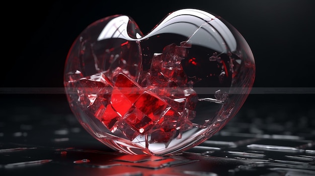 corazón de cristal roto fondo de pantalla hd