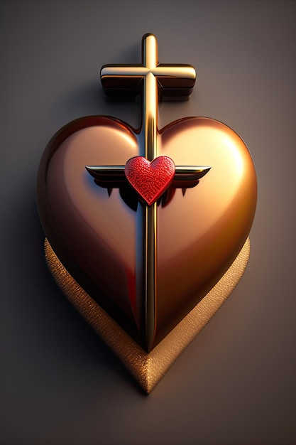 corazón y cruz