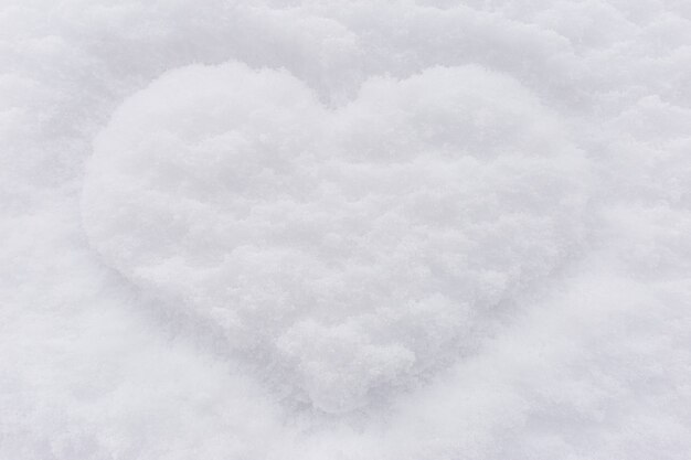 El corazón dibujado en la nieve