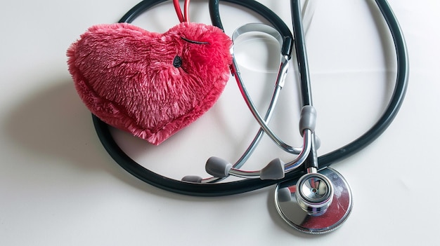 un corazón con un estetoscopio en él