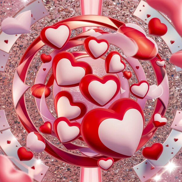 corazón estrella tarjeta de amor rojo valentín día de vacaciones forma día romance emoción texto de saludo v