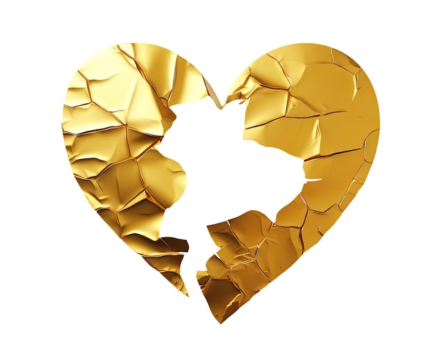 Corazón de folio de oro