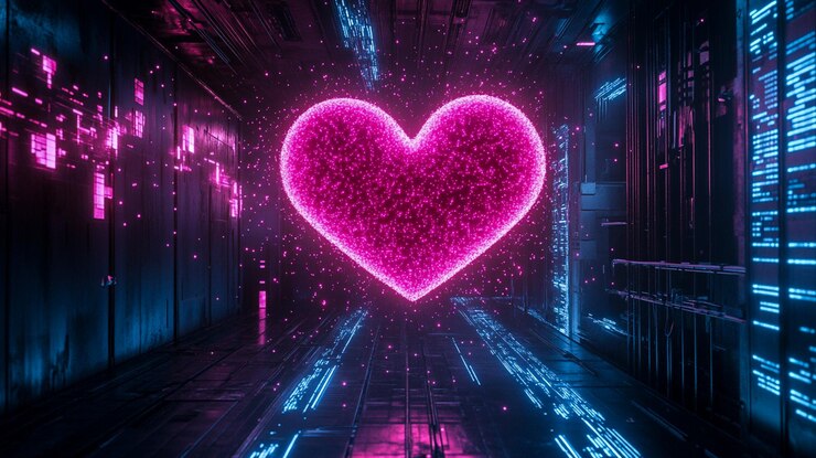 Foto un corazón con un fondo de luces