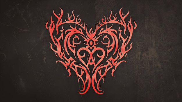 un corazón con un fondo rojo