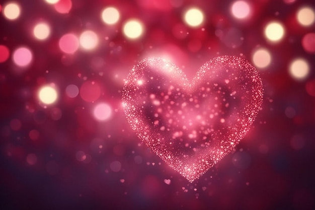 un corazón con un fondo rosa y una luz rosa en el fondo