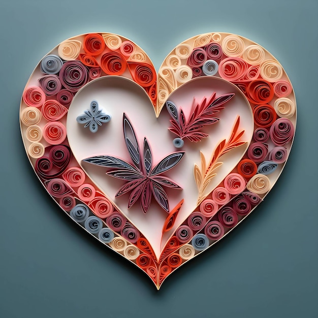 Un corazón en forma de flores