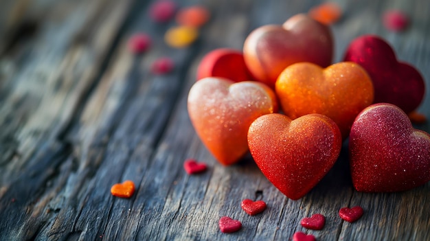 Foto corazón en forma de fondo de madera feliz día de san valentín