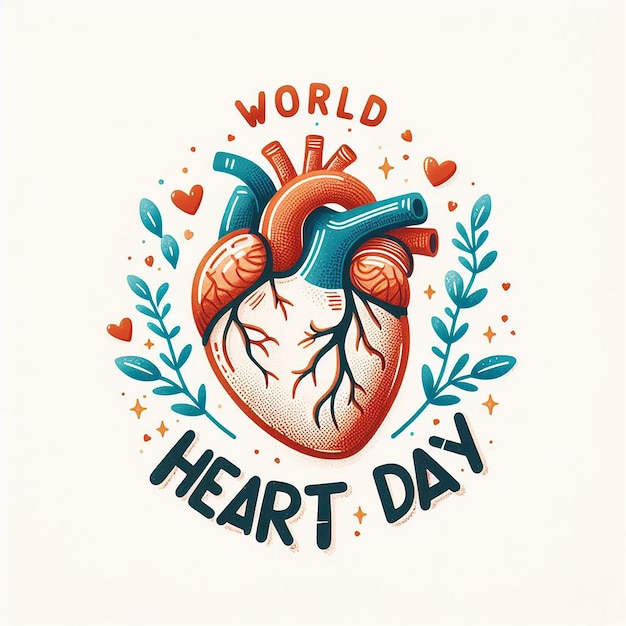Foto un corazón con una frase que dice el día mundial del corazón