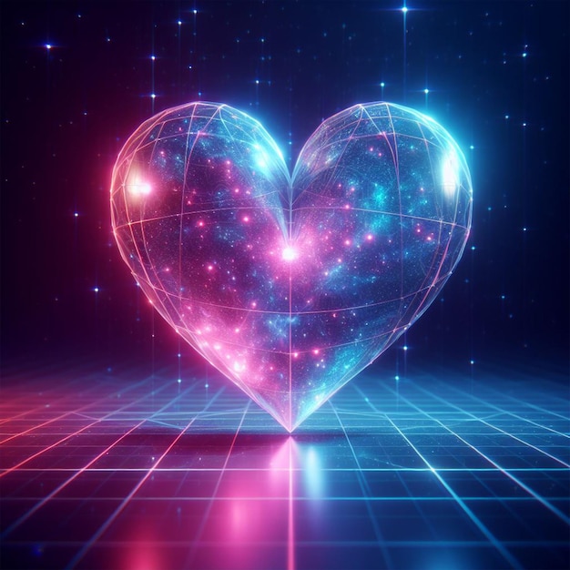 El corazón holo es un corazón futurista.
