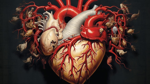 El corazón humano como obra de arte IA generativa