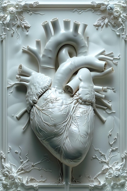 El corazón humano es un plano vintage con antecedentes médicos grunge.