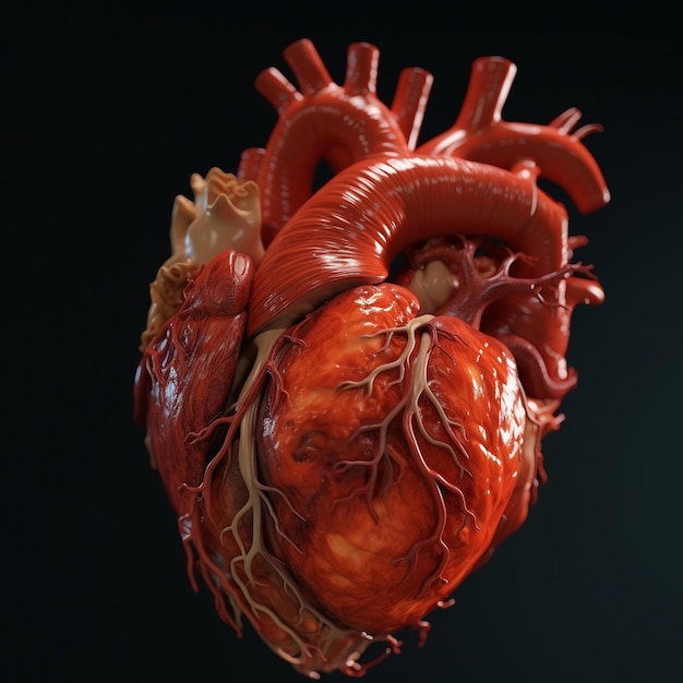 Corazón humano realista Ilustración 3D Arte abstracto