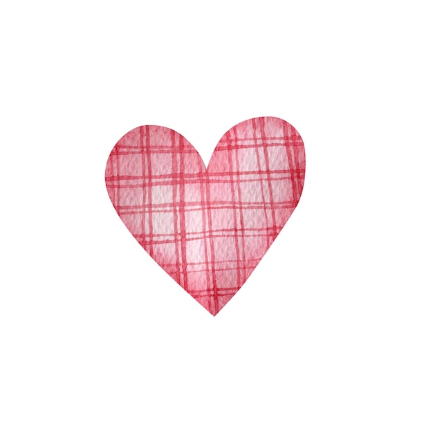 Corazón de ilustración acuarela aislado sobre fondo blanco Día de San Valentín