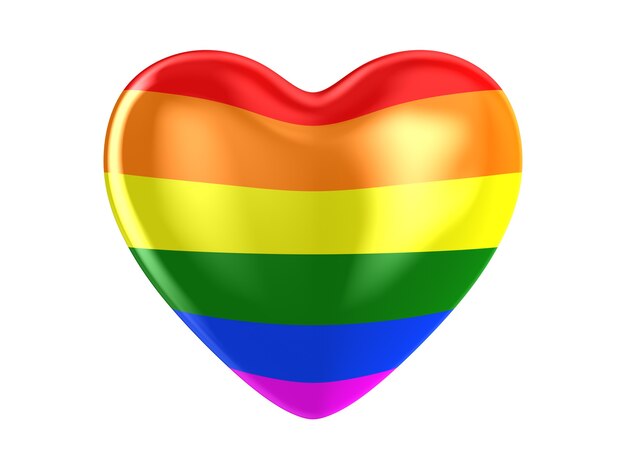 Corazón lgbt en blanco