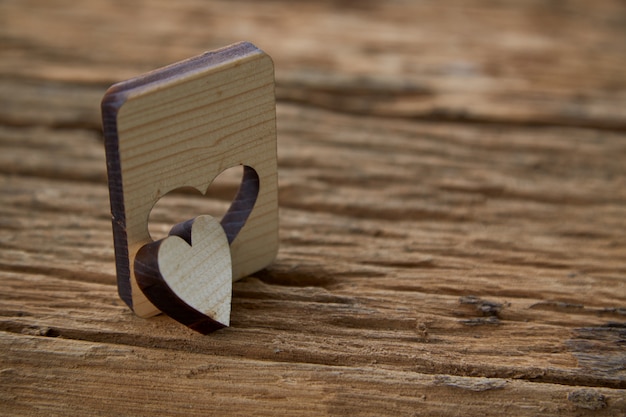 Corazón de madera Valentine en madera