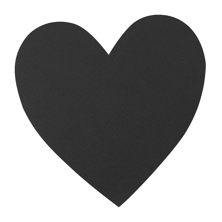 Foto corazón negro adhesivo png papel artesanal fondo transparente