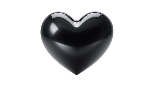 corazón negro aislado sobre fondo blanco