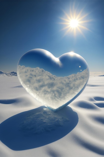 Un corazón en la nieve