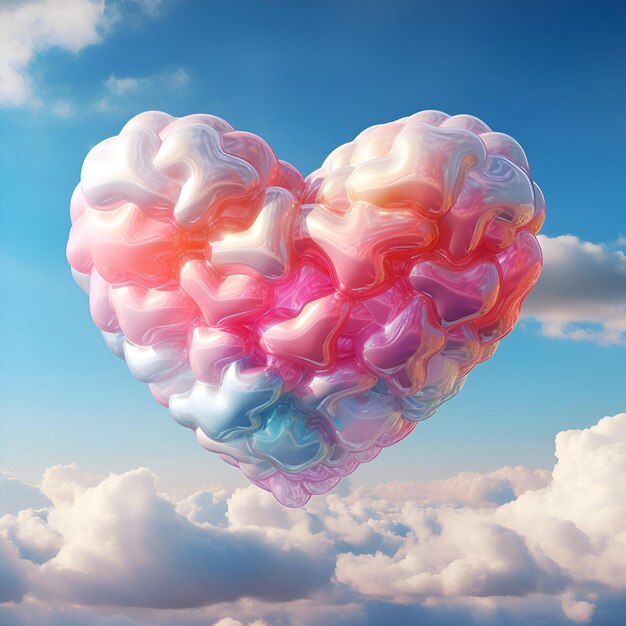 Foto el corazón en las nubes día de san valentín fondo