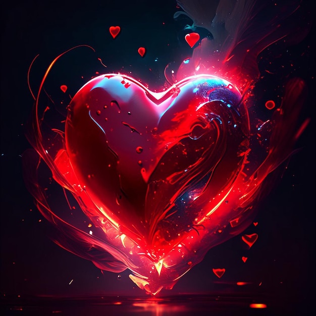 Corazón o papel tapiz de amor rojo