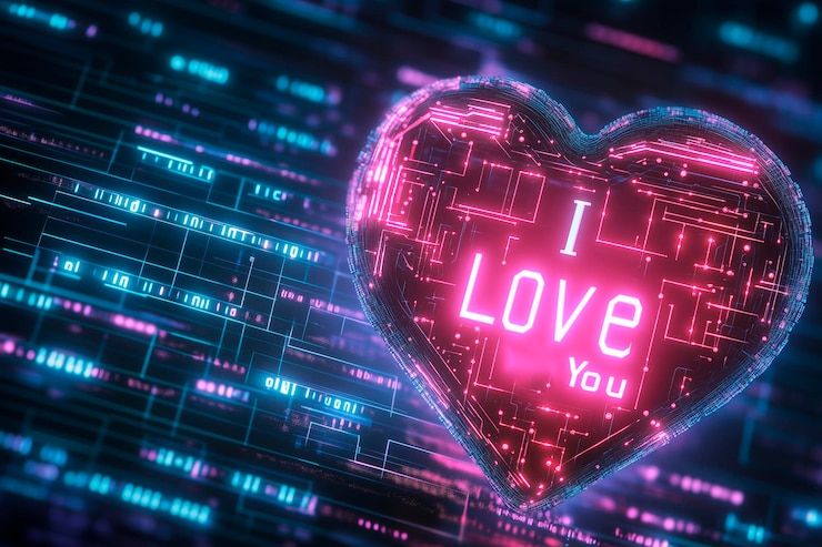 Foto un corazón con la palabra " amo " está en el centro de la pantalla