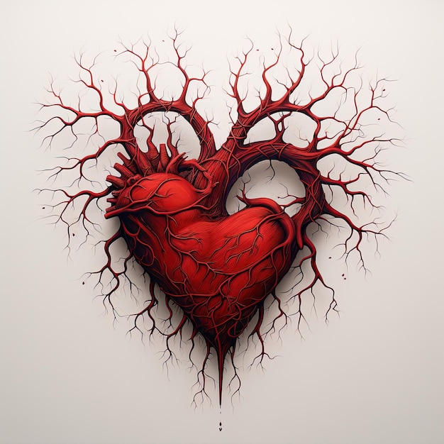 Un corazón con la palabra "corazón" en la parte inferior.