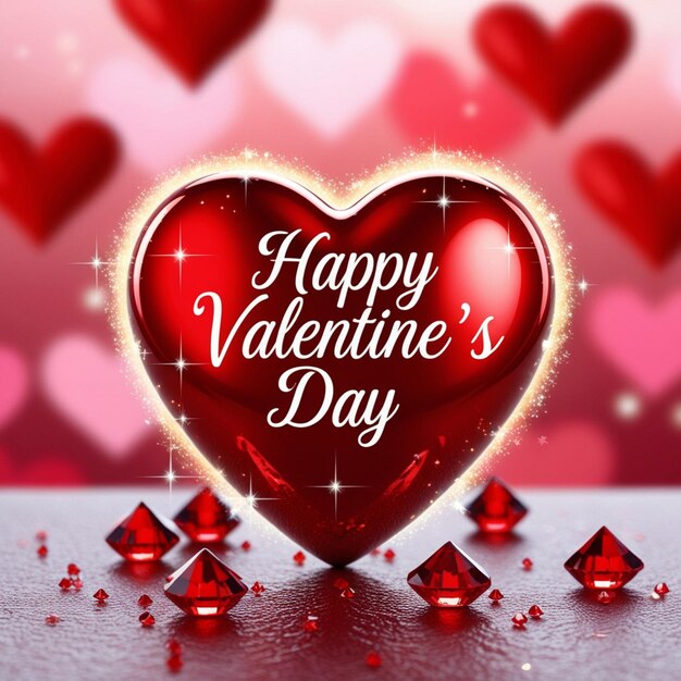 un corazón con las palabras felices de San Valentín en él