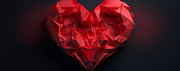 El corazón de papel origami para el día de San Valentín