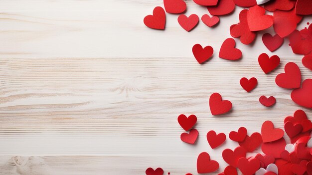 corazón de papel rojo en fondo de madera para el día de San Valentín