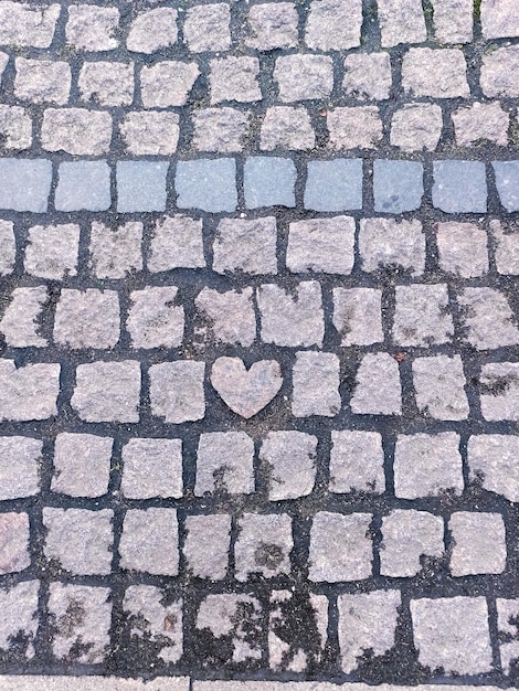 Corazón de piedra en una calle de Copenhague