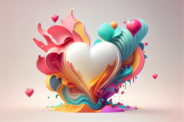 Foto un corazón con pintura de colores