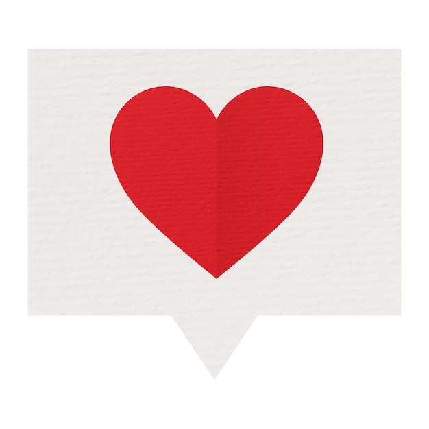 Corazón png habla burbuja pegatina papel artesanía elemento fondo transparente