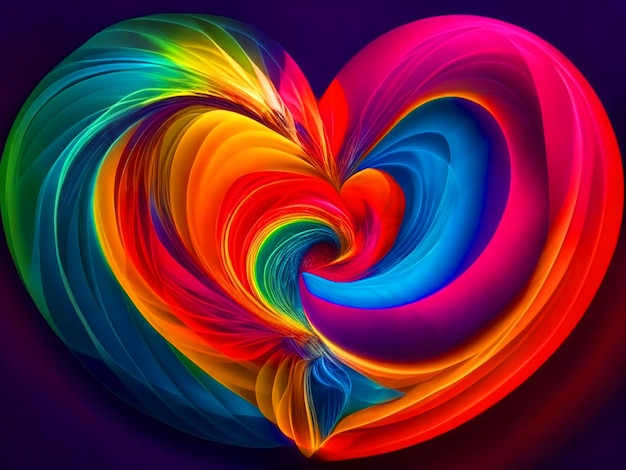 Foto un corazón pulsante vibrante que irradia un espectro de colores papel pintado 4k descarga