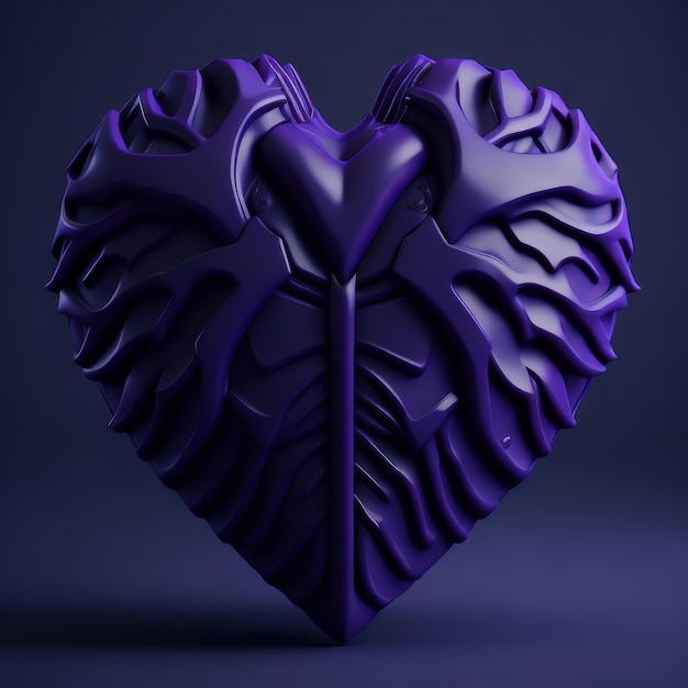 Un corazón púrpura con un gran corazón en la parte inferior.