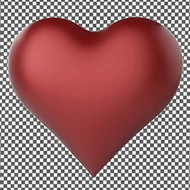 Corazón rojo 3D con aislado en fondo blanco y transparente png