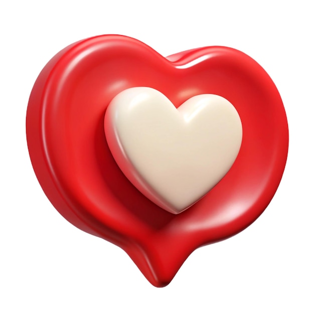 un corazón rojo con un corazón blanco en él