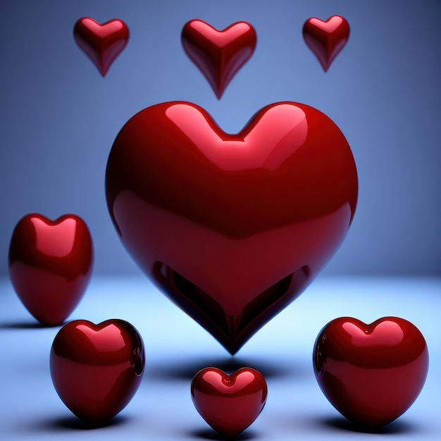 Un corazón rojo con muchos corazones pequeños en él
