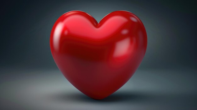 El corazón rojo se muestra en fondo negro