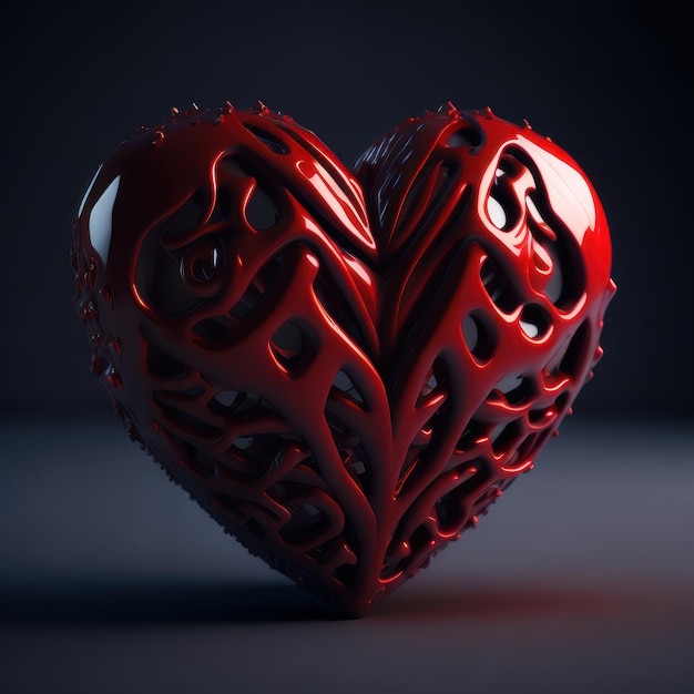 Un corazón rojo con la palabra amor en él
