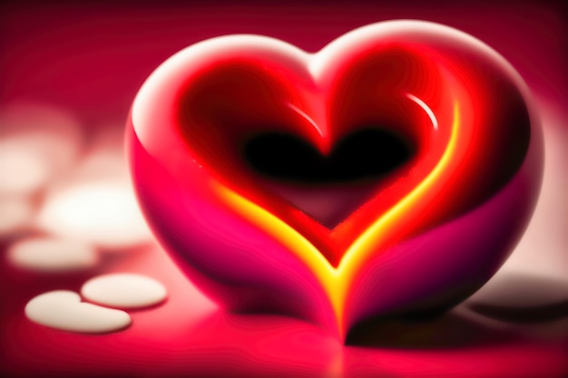 Un corazón rojo con la palabra amor en él.