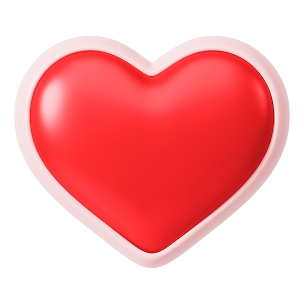 Corazón rojo png elemento 3D fondo transparente
