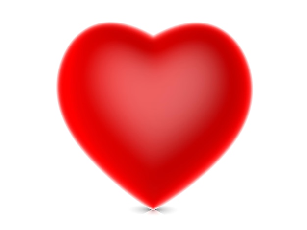 corazón rojo sobre un fondo blanco