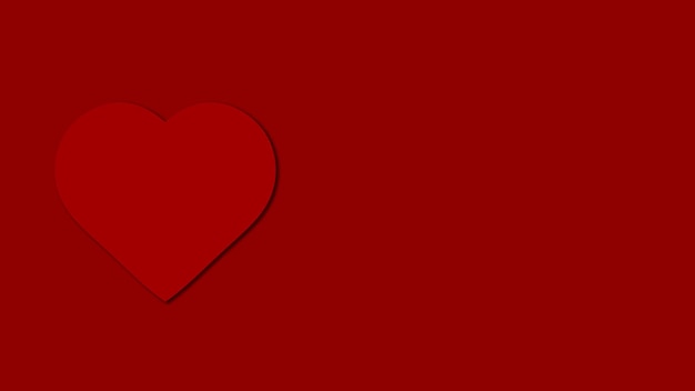 Corazón rojo sobre un fondo rojo Tarjeta Día de San Valentín Amor Imagen de un corazón
