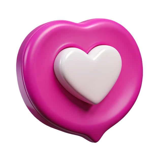 un corazón rosa con un corazón blanco en él